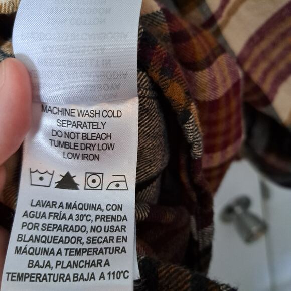 Legendary Whitetails Brown Plaid Long Sleeve Button Down Men's Larege - Picture 6 of 6